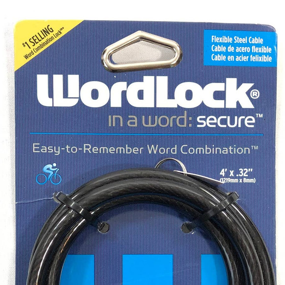 Wordlock Word Combination Cable Bike Lock Black - Picture 2 of 7